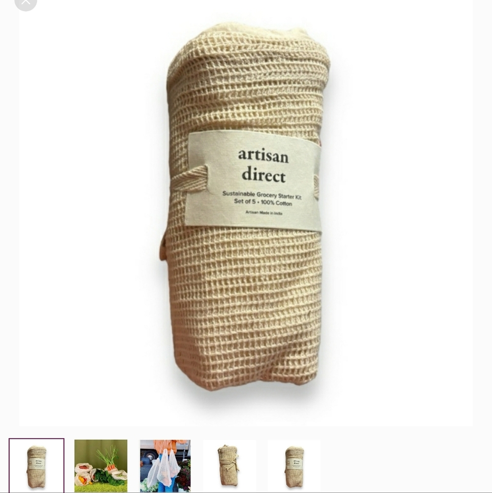 ARTISAN DIRECT Sustainable Grocery Starter Kit Set of 5 Bags NWT!